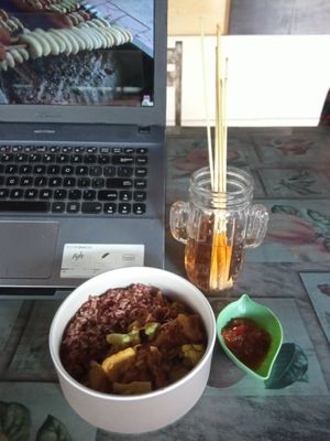 Seng Kohl with Red Rice at Eseng Oseng in Denpasar