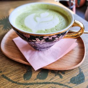 Matcha Latte at Ponykarussell in Vienna