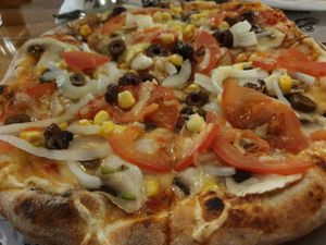 With vegan cheese! at Pizza Pepperoni in Paphos