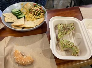Shawarma bowl, crumb donut, and avocado dream toast!  at ROOTED in Walnut Creek