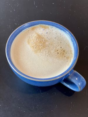 Macadamia cappuccino. Ask for actual coffee cups!  at ROOTED in Walnut Creek