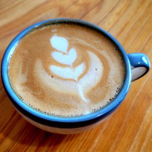 Maple cardamom latte with oat milk at ROOTED in Walnut Creek