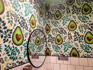 Avocado bathroom!! at ROOTED in Walnut Creek