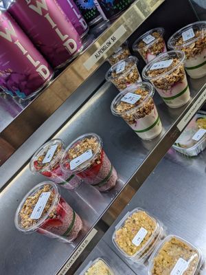 Vegan parfaits ready to go at ROOTED in Walnut Creek