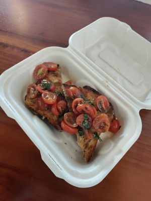 Summer menu bruschetta at ROOTED in Walnut Creek