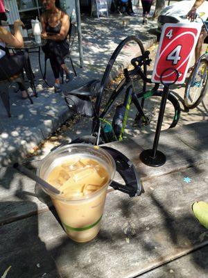 Ice latte at ROOTED in Walnut Creek