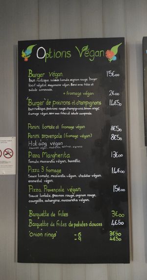 La carte vegan (mars 2024) at Bistro LaForge in Saint-pardoux