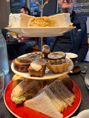 Vegan Easter cream tea. Again, above and beyond. Very imaginative and delicious food. Can't fault it. Delicious. 
 at Bistro LaForge in Saint-pardoux