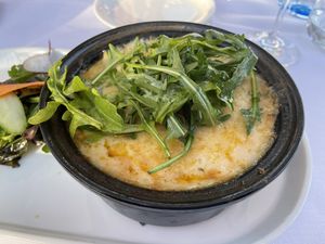 Soya bachamelle mousaka  at Sail at Castle in Paphos