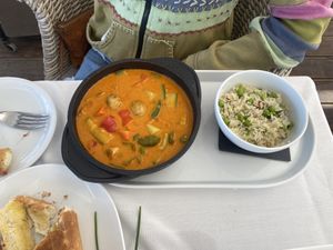 Thai vegan curry   at Sail at Castle in Paphos