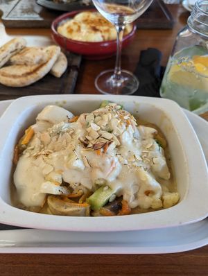 Absolutely scrummy!! Potato and cauliflower gratin 😋😋 at Sail at Castle in Paphos