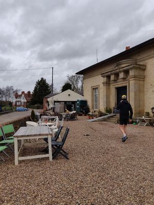 Crap photo of the outside    at Tea by the Lock in York