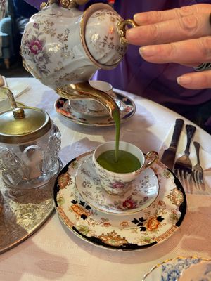 Pea soup served in a tea pot! at Tea by the Lock in York