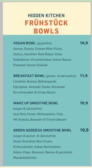 Part of their breakfast options at Hidden Kitchen in Vienna