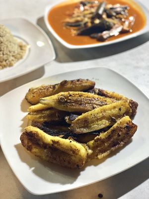 Sweet banana in coconut sauce at Mama HUU in Zanzibar