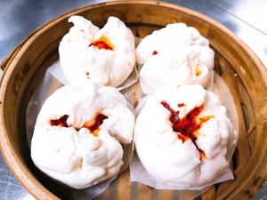 Steamed Char Siu ( Hong Kong Style Sweet BBQ Favor) Bun 
 at Real Vegan Chinese Restaurant in Markham
