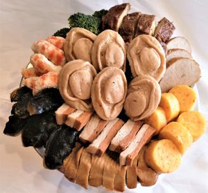 Big Bowl 19 Assorted items 
( Konjac, Soybean made and many veggie)
Order One day in advance  at Real Vegan Chinese Restaurant in Markham