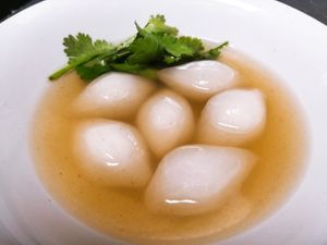 Chewy Dumpling in Soup at Real Vegan Chinese Restaurant in Markham