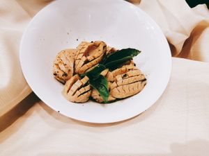 Taiwanese Signature BBQ Sauce Konjac Cuttlefish 
 at Real Vegan Chinese Restaurant in Markham