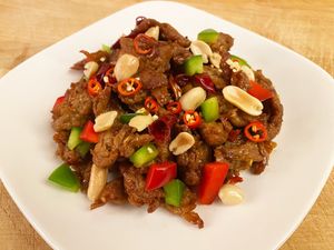 Dish#10: Spicy Gong Pao Chickenless with Peanut on the side at Real Vegan Chinese Restaurant in Markham
