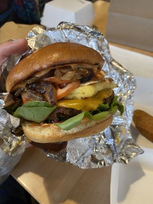 The drool-worthy BETO (bacon, egg, tomato, onion)  at Burgeezy in Indianapolis