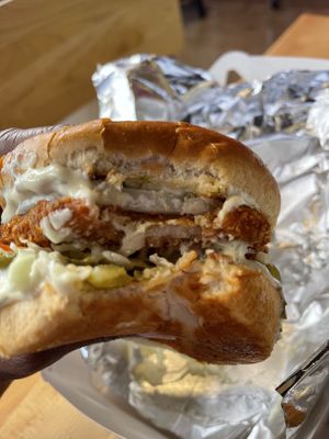 Fishhh Fillet was delicious!!  at Burgeezy in Indianapolis