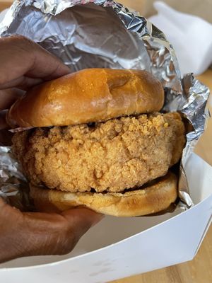 Hot Hunny Chkn Sandwich (sauce ots)  at Burgeezy in Indianapolis