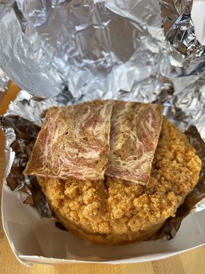 Added bacon. Bacon was delicious!  at Burgeezy in Indianapolis