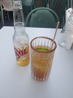 Michelada with VEGAN Worchester Sauce 🥳 at Santos Mexican Grill & Bar - Neubau in Vienna
