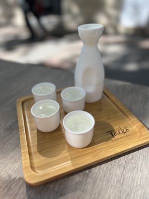 Cold sake  at Taeko Ramen in Vienna