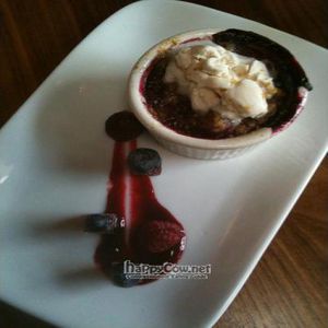 Fresh Berry Crumble with Vanilla Cream at Natural Selection in Portland