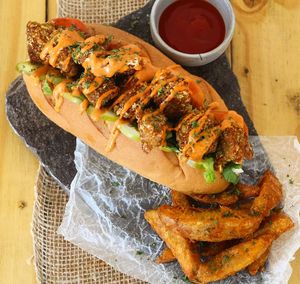 Non shrimp sandwich at El Veggie SV Escalón in San Salvador