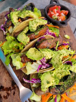 Portobello mushroom tacos at El Veggie SV Escalón in San Salvador