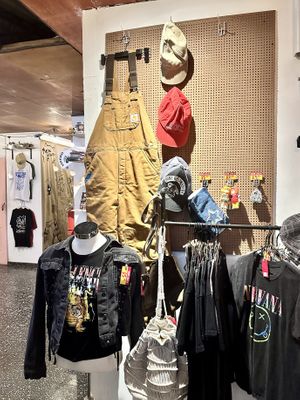 Thrift clothes, new keychains, shop shirts  at Casa Xoxoctic in San Salvador