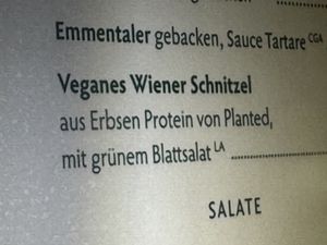menu  at Figlmüller in Vienna