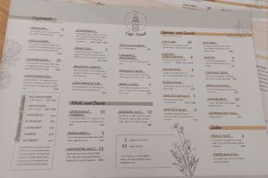 Menu at Café Friedl in Vienna