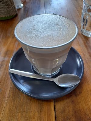 London Fog (Earl grey tea with dash of vanilla on soy mylk at Dairy Lounge in Warwick