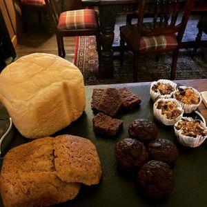 Home made bread and muffins at Balsporran Bed and Breakfast in Dalwhinnie