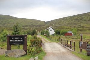 View from the road at Balsporran Bed and Breakfast in Dalwhinnie