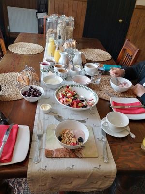 Lovely vegan breakfast at Balsporran Bed and Breakfast in Dalwhinnie