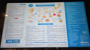 Menu with vegan and vegetarian options noted at PaStation in Florence