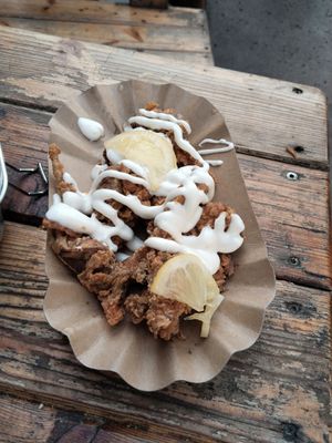 Backhendl mit Zitrone Mayo at Wiener Würstelstand in Vienna