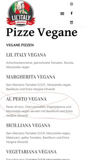 I crossed the “fake vegan option”. The walnut sauce is not vegan. Please solve this Lil’Italy #Veganuary at Lil' Italy in Vienna