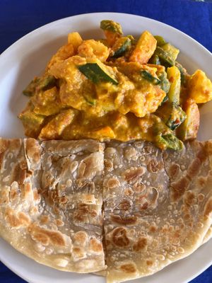 Potato and pea curry at Chez Hassan  in Zanzibar