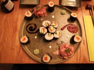 Sushi plate at Maki Maki Sushi Green Hamburg in Hamburg