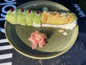 Left: Amazing Creamy Green; Right: Greek Japanese Wedding  at Maki Maki Sushi Green Hamburg in Hamburg