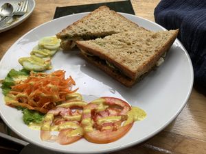 Vegan sandwich. Ok    at Dreamer's Cafe in Auroville