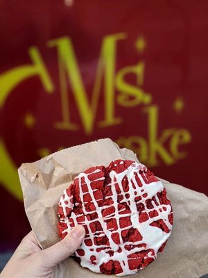 Red velvet cookie at Ms. Cupcake in South West London