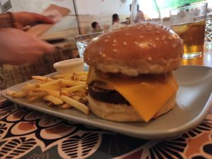 Vegan cheese at Alternative Burger in Porto