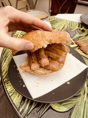 Sausage bao at The Willow Tree Cafe in Brixworth